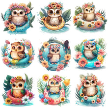 Load image into Gallery viewer, Summer Swimming Owl-Full Round Diamond Painting-30x30cm
