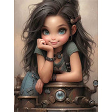 Load image into Gallery viewer, Steampunk Girl-Full Round Diamond Painting-30x40cm