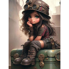 Load image into Gallery viewer, Steampunk Girl-Full Round Diamond Painting-30x40cm