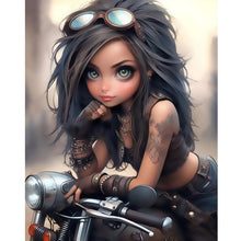 Load image into Gallery viewer, Sweet Cool Girl-Full Round Diamond Painting-40x50cm