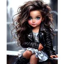 Load image into Gallery viewer, Sweet Cool Girl-Full Round Diamond Painting-40x50cm