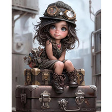 Load image into Gallery viewer, Sweet Cool Girl-Full Round Diamond Painting-40x50cm