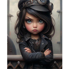 Load image into Gallery viewer, Sweet Cool Girl-Full Round Diamond Painting-40x50cm