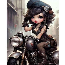 Load image into Gallery viewer, Sweet Cool Girl-Full Round Diamond Painting-40x50cm