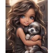 Load image into Gallery viewer, Sweet Cool Girl-Full Round Diamond Painting-40x50cm