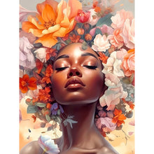 Load image into Gallery viewer, African American Girl-Full Round Diamond Painting-30x40cm