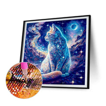 Load image into Gallery viewer, Starry Sky Cat-Full Round Diamond Painting-30x30cm