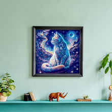 Load image into Gallery viewer, Starry Sky Cat-Full Round Diamond Painting-30x30cm