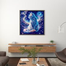 Load image into Gallery viewer, Starry Sky Cat-Full Round Diamond Painting-30x30cm