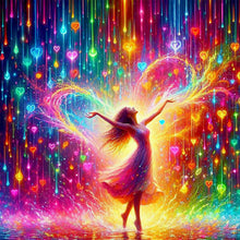 Load image into Gallery viewer, Colorful Dance In The Rain-Full Round Diamond Painting-30x30cm