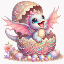 Load image into Gallery viewer, Jeweled Dinosaur Egg-Full Round Diamond Painting-30x30cm
