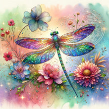 Load image into Gallery viewer, Dragonfly-Full Round Diamond Painting-30x30cm