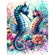 Load image into Gallery viewer, Flowers Seahorse-Full Round Diamond Painting-30x40cm