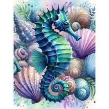 Load image into Gallery viewer, Flowers Seahorse-Full Round Diamond Painting-30x40cm