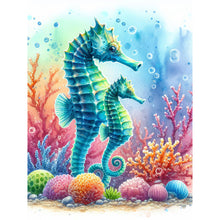 Load image into Gallery viewer, Flowers Seahorse-Full Round Diamond Painting-30x40cm