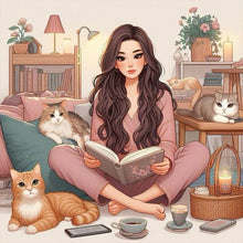 Load image into Gallery viewer, Girl-Full Round Diamond Painting-50x50cm