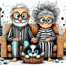 Load image into Gallery viewer, Old Couple-Full Round Diamond Painting-30x30cm