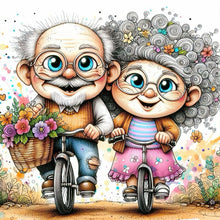 Load image into Gallery viewer, Old Couple-Full Round Diamond Painting-30x30cm