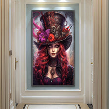 Load image into Gallery viewer, Red-Haired Girl-Full Round Diamond Painting-40x70cm-Large Size