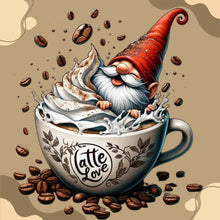 Load image into Gallery viewer, Coffee Gnome-Full Round Diamond Painting-30x30cm
