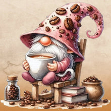 Load image into Gallery viewer, Coffee Gnome-Full Round Diamond Painting-30x30cm