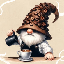 Load image into Gallery viewer, Coffee Gnome-Full Round Diamond Painting-30x30cm