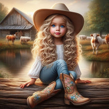 Load image into Gallery viewer, Cowgirl-Full Round Diamond Painting-30x30cm