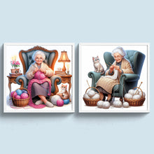 Load image into Gallery viewer, Grandmother-Full Round Diamond Painting-40x40cm