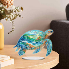 Load image into Gallery viewer, Sea Turtle-Single Side Drill-Acrylic Diamond Desktop Ornament