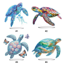 Load image into Gallery viewer, Sea Turtle-Single Side Drill-Acrylic Diamond Desktop Ornament