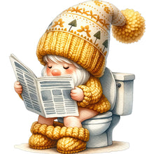 Load image into Gallery viewer, Toilet Gnome-Full Round Diamond Painting-30x30cm