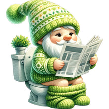 Load image into Gallery viewer, Toilet Gnome-Full Round Diamond Painting-30x30cm