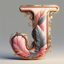 Load image into Gallery viewer, Feather Letter-Full Round Diamond Painting-30x30cm