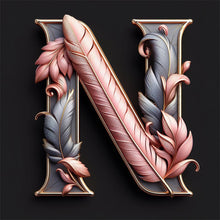 Load image into Gallery viewer, Feather Letter-Full Round Diamond Painting-30x30cm