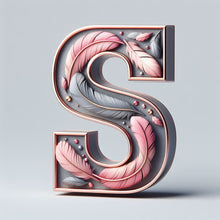 Load image into Gallery viewer, Feather Letter-Full Round Diamond Painting-30x30cm