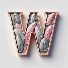 Load image into Gallery viewer, Feather Letter-Full Round Diamond Painting-30x30cm