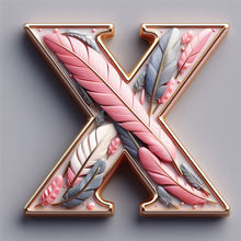 Load image into Gallery viewer, Feather Letter-Full Round Diamond Painting-30x30cm