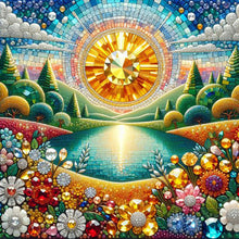 Load image into Gallery viewer, Beautiful Sunrise Scenery-Full Round Diamond Painting-30x30cm