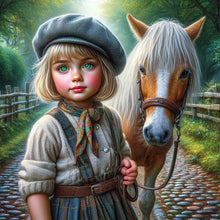 Load image into Gallery viewer, Life of Pets Girl-Full Round Diamond Painting-30x30cm