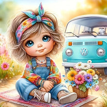 Load image into Gallery viewer, Dandelion Girl-Full Round Diamond Painting-30x30cm