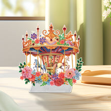 Load image into Gallery viewer, Flower Carousel-Single Side Drill-Acrylic Diamond Desktop Ornament