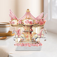 Load image into Gallery viewer, Flower Carousel-Single Side Drill-Acrylic Diamond Desktop Ornament