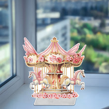 Load image into Gallery viewer, Flower Carousel-Single Side Drill-Acrylic Diamond Desktop Ornament