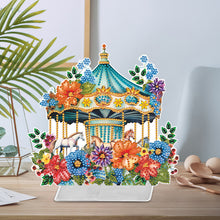 Load image into Gallery viewer, Flower Carousel-Single Side Drill-Acrylic Diamond Desktop Ornament