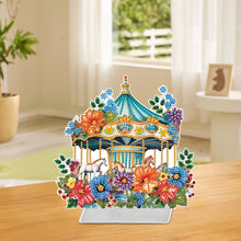 Load image into Gallery viewer, Flower Carousel-Single Side Drill-Acrylic Diamond Desktop Ornament