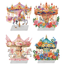 Load image into Gallery viewer, Flower Carousel-Single Side Drill-Acrylic Diamond Desktop Ornament