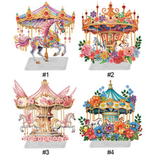 Load image into Gallery viewer, Flower Carousel-Single Side Drill-Acrylic Diamond Desktop Ornament