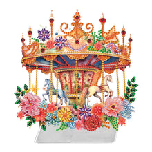 Load image into Gallery viewer, Flower Carousel-Single Side Drill-Acrylic Diamond Desktop Ornament