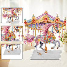 Load image into Gallery viewer, Flower Carousel-Single Side Drill-Acrylic Diamond Desktop Ornament