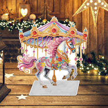 Load image into Gallery viewer, Flower Carousel-Single Side Drill-Acrylic Diamond Desktop Ornament